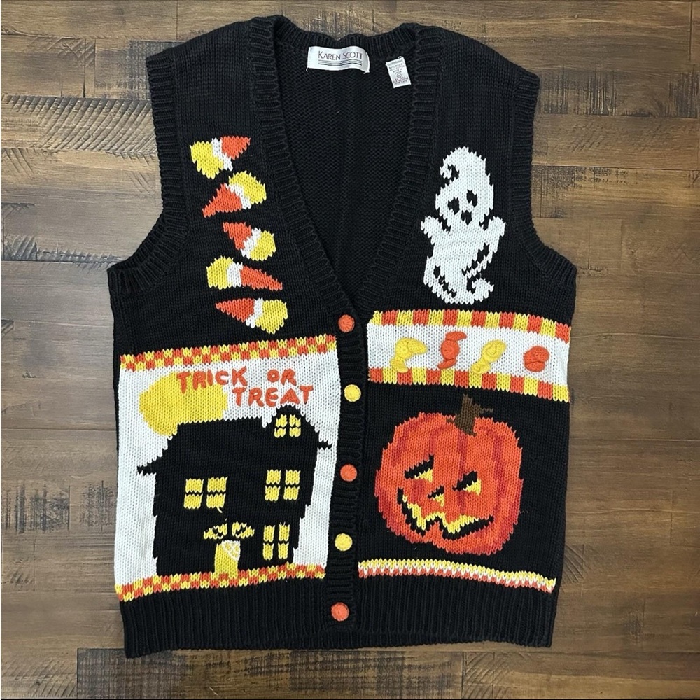 Vintage Karen Scott Halloween Vest - Medium